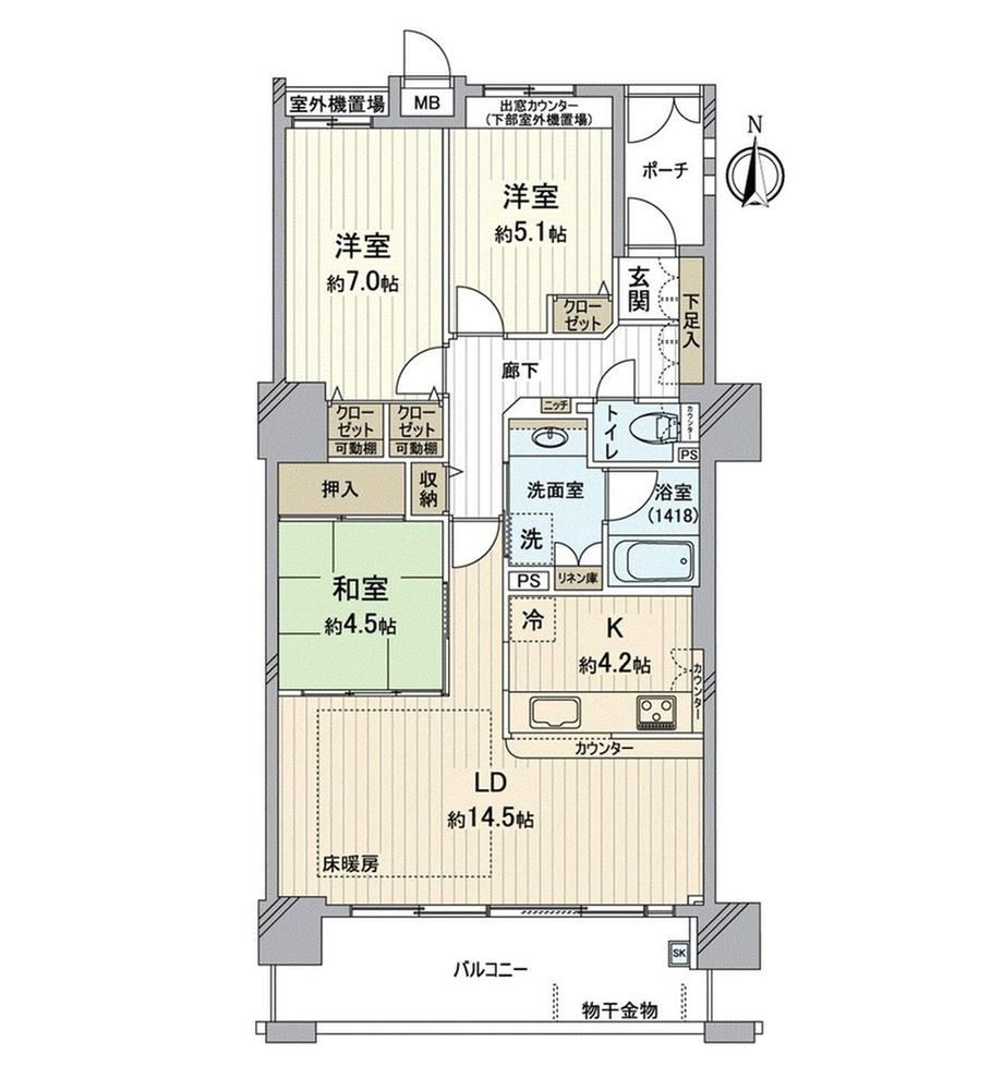 3LDK apartment in Higashi Ward, Sakai, Osaka - Photo 1