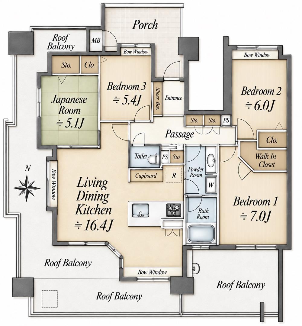 4LDK apartment in Nishi Ward, Fukuoka - Photo 1