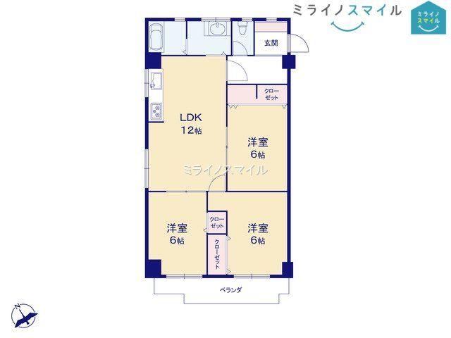 3LDK apartment in Kasugai, Aichi - Photo 1