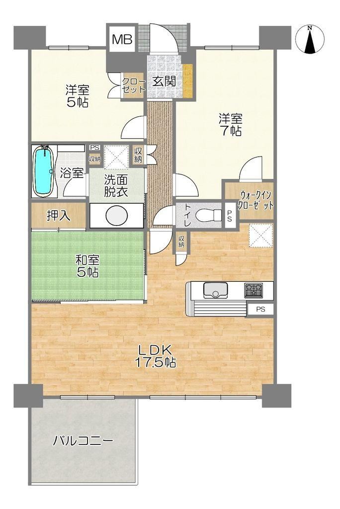 3LDK apartment in Aoi Ward, Shizuoka - Photo 1
