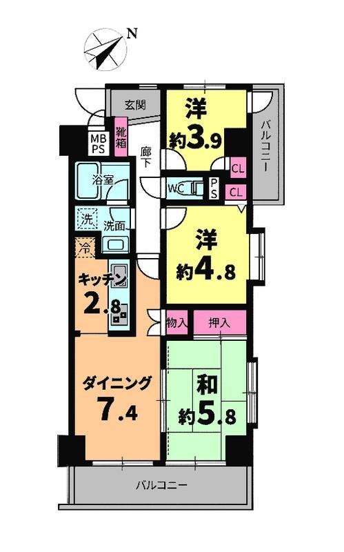 3LDK apartment in Funabashi, Chiba - Photo 1