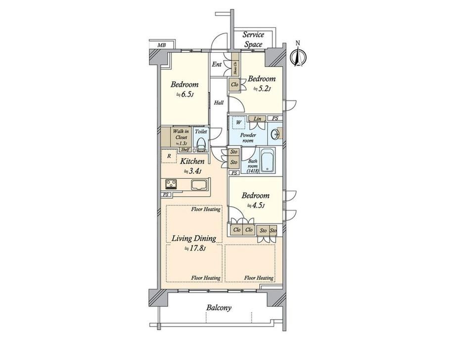 3LDK apartment in Nishi Ward, Nagoya, Aichi - Photo 1