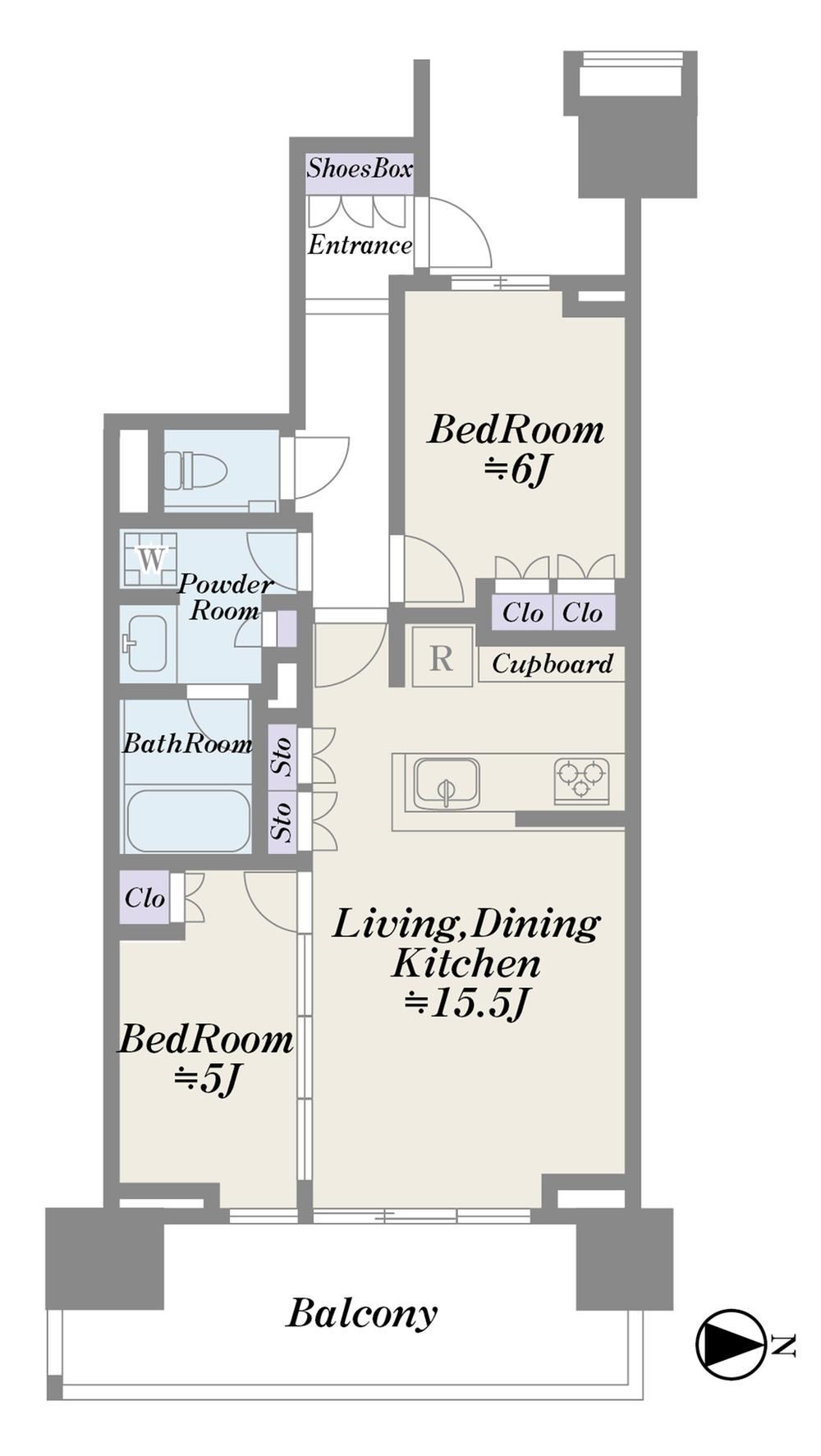 2LDK apartment in Shinagawa Ward, Tokyo - Photo 1