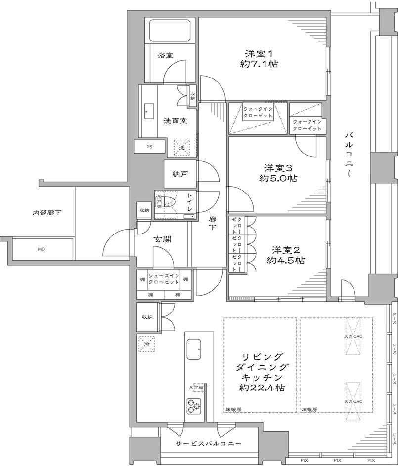 3LDK apartment in Chuo Ward, Osaka - Photo 1