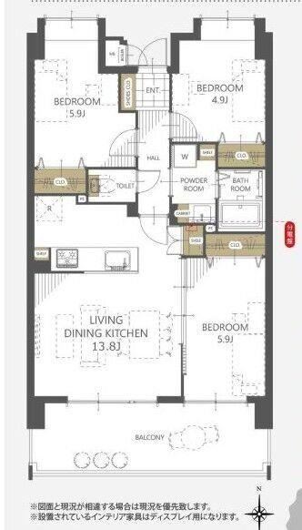 3LDK apartment in Yahatanishi Ward, Kitakyushu, Fukuoka - Photo 1