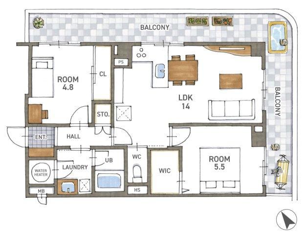 2LDK+S apartment in Otsu, Shiga - Photo 1