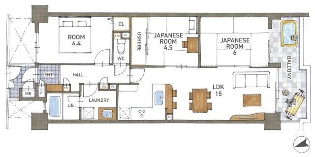 3LDK apartment in Otsu, Shiga - Photo 1