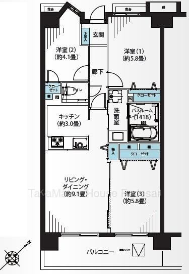 3LDK apartment in Shinagawa Ward, Tokyo - Photo 1