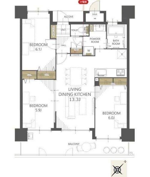 3LDK apartment in Asaminami Ward, Hiroshima - Photo 1