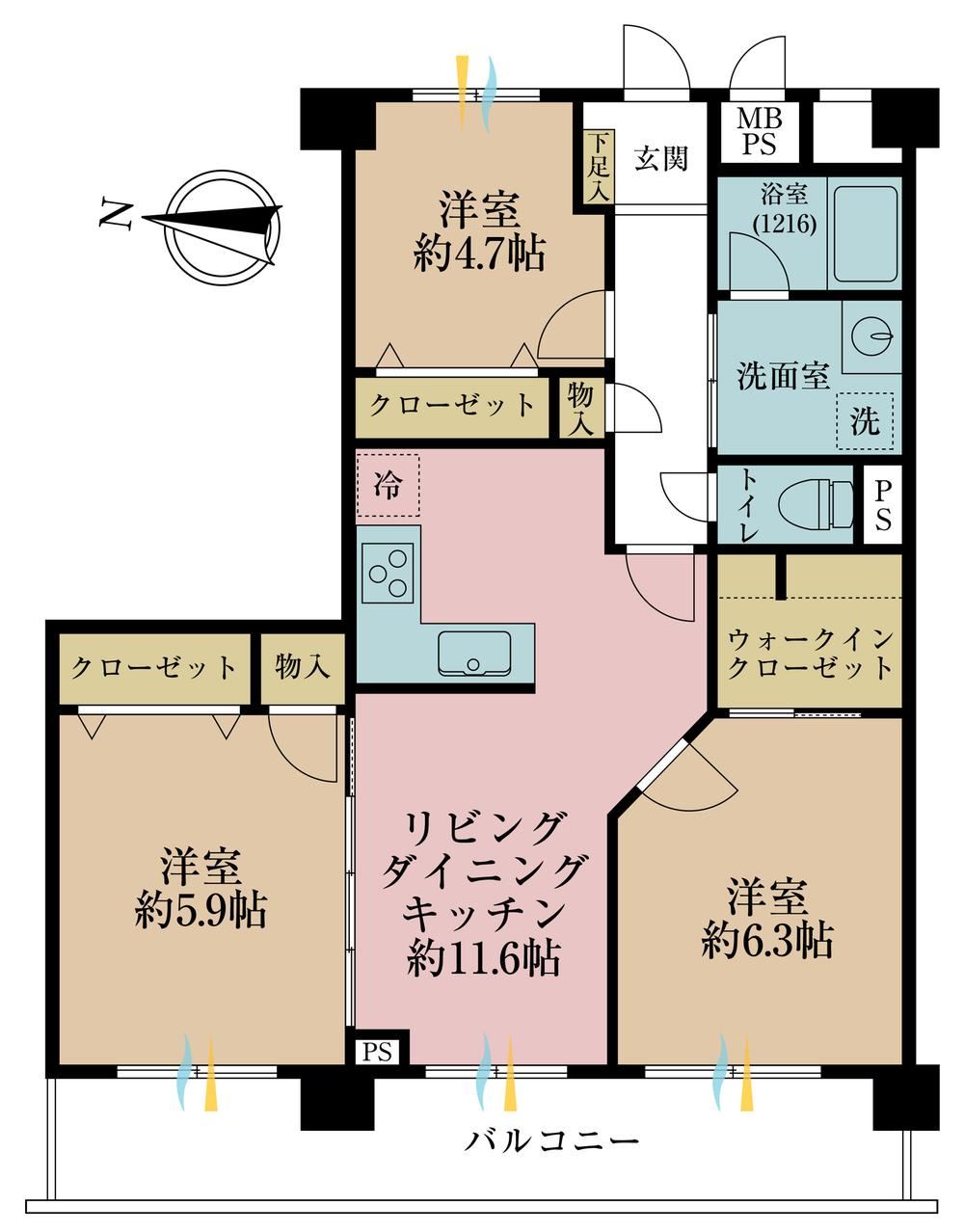 3LDK apartment in Kawaguchi, Saitama - Photo 1