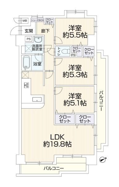 3LDK apartment in Kasuga, Fukuoka - Photo 1