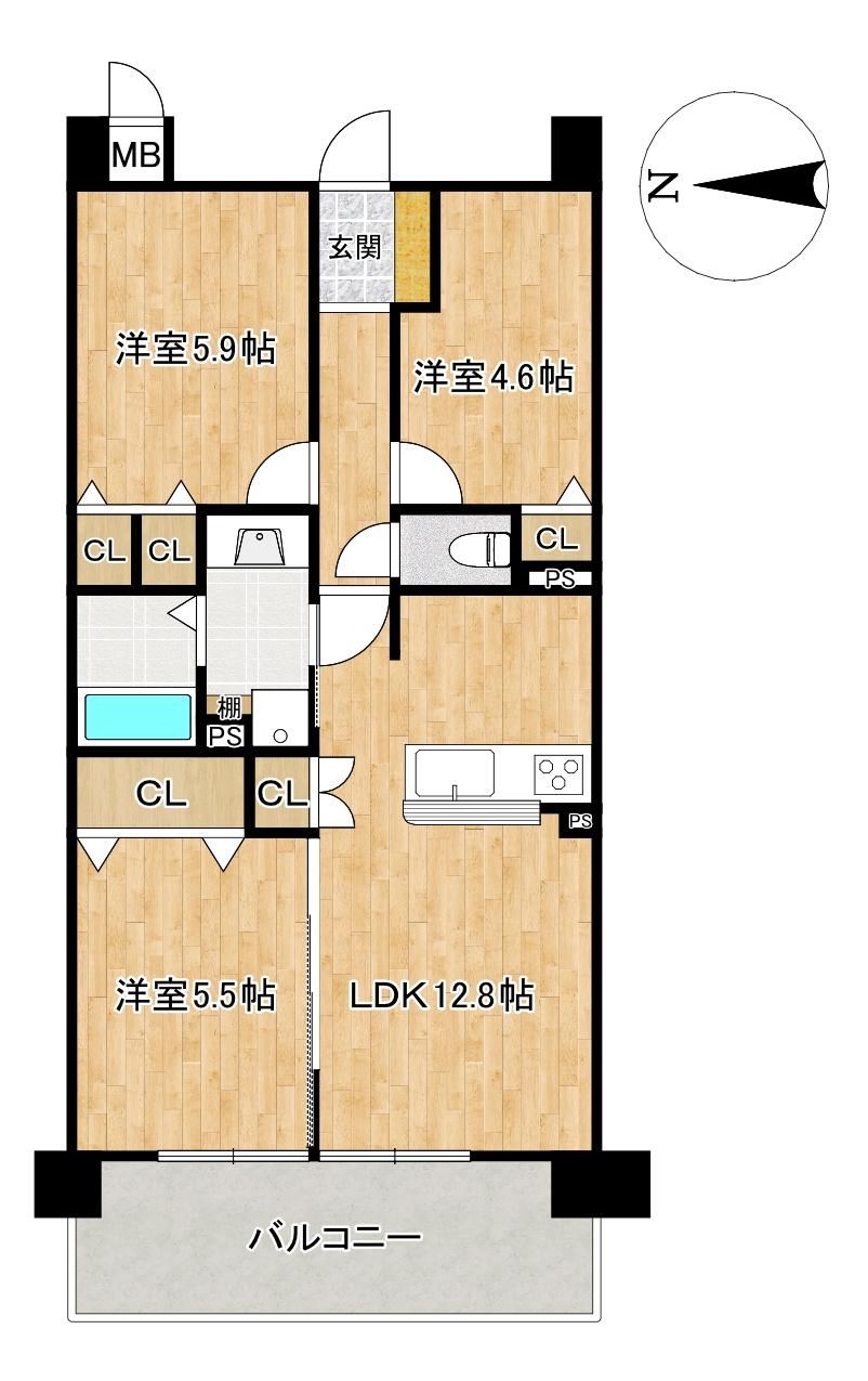 3LDK apartment in Yao, Osaka - Photo 1