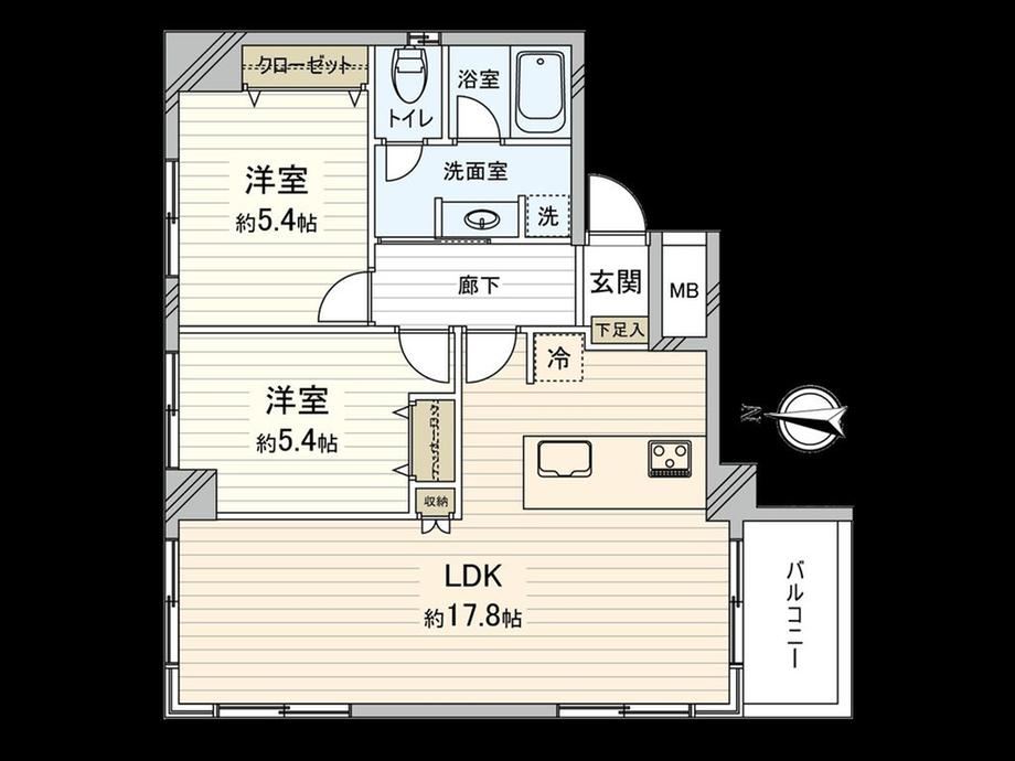 2LDK apartment in Chofu, Tokyo - Photo 1