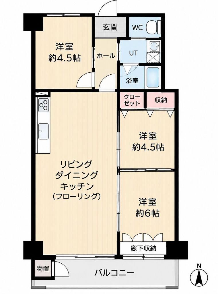 3LDK apartment in Shiroishi Ward, Sapporo, Hokkaido - Photo 1