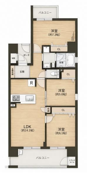 3LDK apartment in Kashihara, Nara - Photo 1