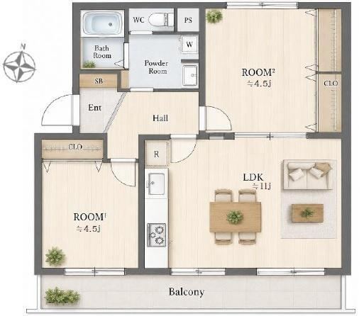 2LDK apartment in Tama Ward, Kawasaki, Kanagawa - Photo 1