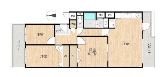 3LDK apartment in Settsu, Osaka - Photo 1