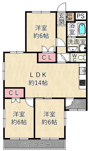 3LDK apartment in Amagasaki, Hyogo - Photo 1