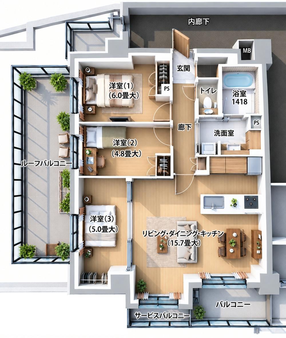3LDK apartment in Ota Ward, Tokyo - Photo 1