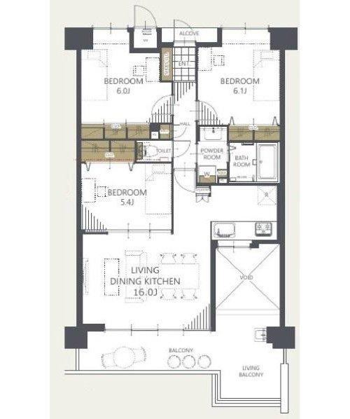 3LDK apartment in Nishi Ward, Hiroshima - Photo 1