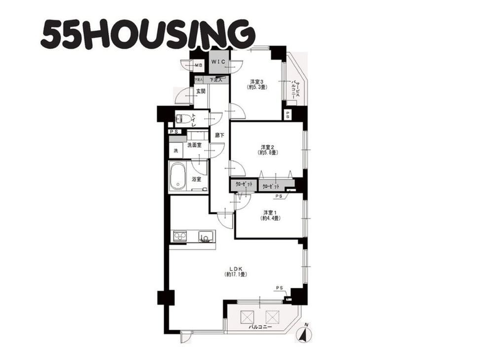 3LDK apartment in Omiya Ward, Saitama - Photo 1