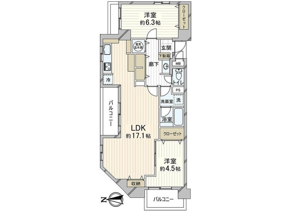 2LDK apartment in Nishi Ward, Osaka - Photo 1