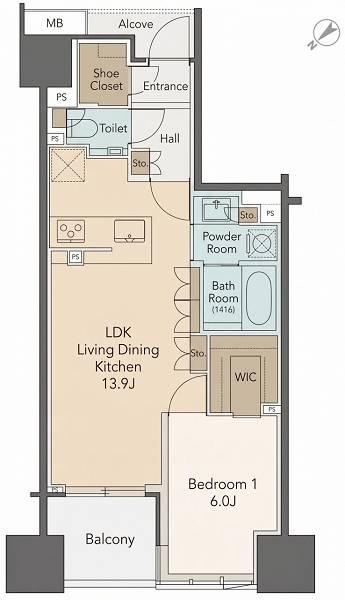1LDK apartment in Chuo Ward, Tokyo - Photo 1