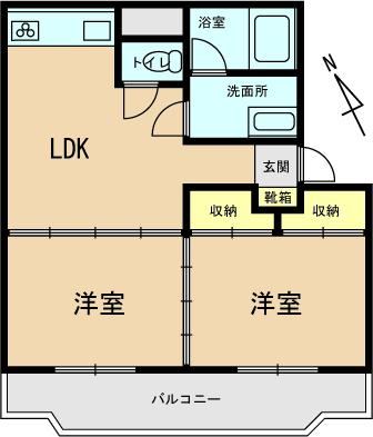 2LDK apartment in Shimotsuga District