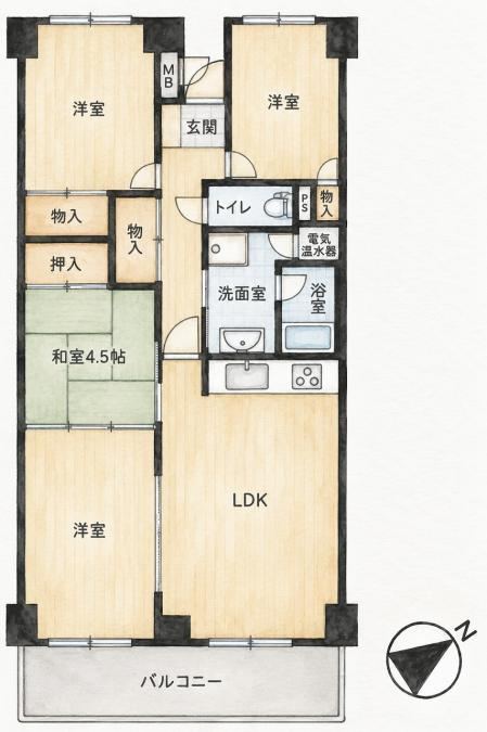 3LDK apartment in Neyagawa, Osaka - Photo 1