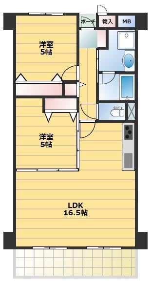 2LDK apartment in Nishi Ward, Osaka - Photo 1
