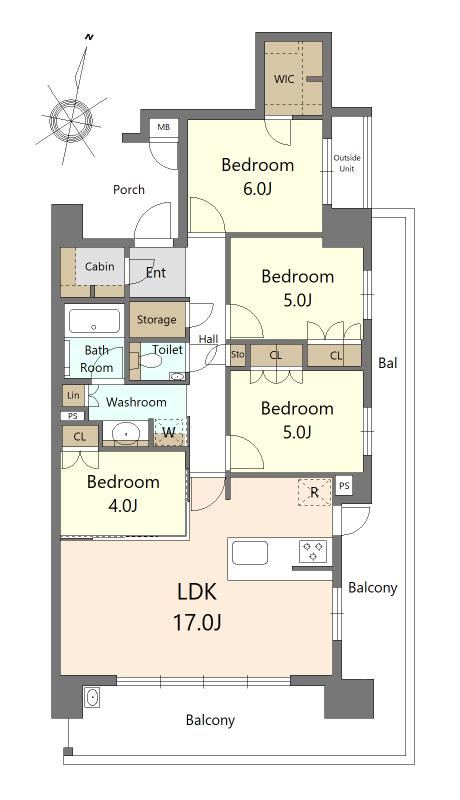 4LDK apartment in Yahatahigashi Ward, Kitakyushu, Fukuoka - Photo 1