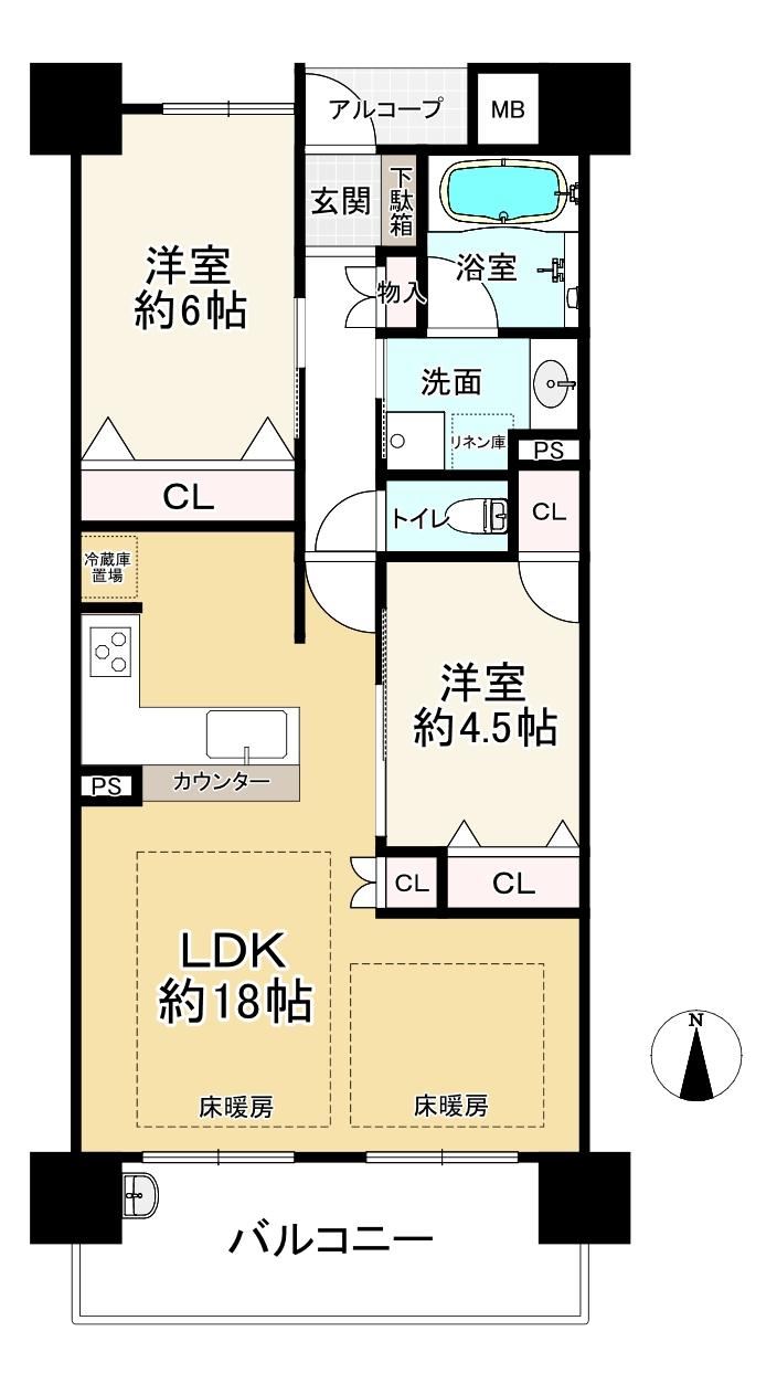 2LDK apartment in Fukushima Ward, Osaka - Photo 1