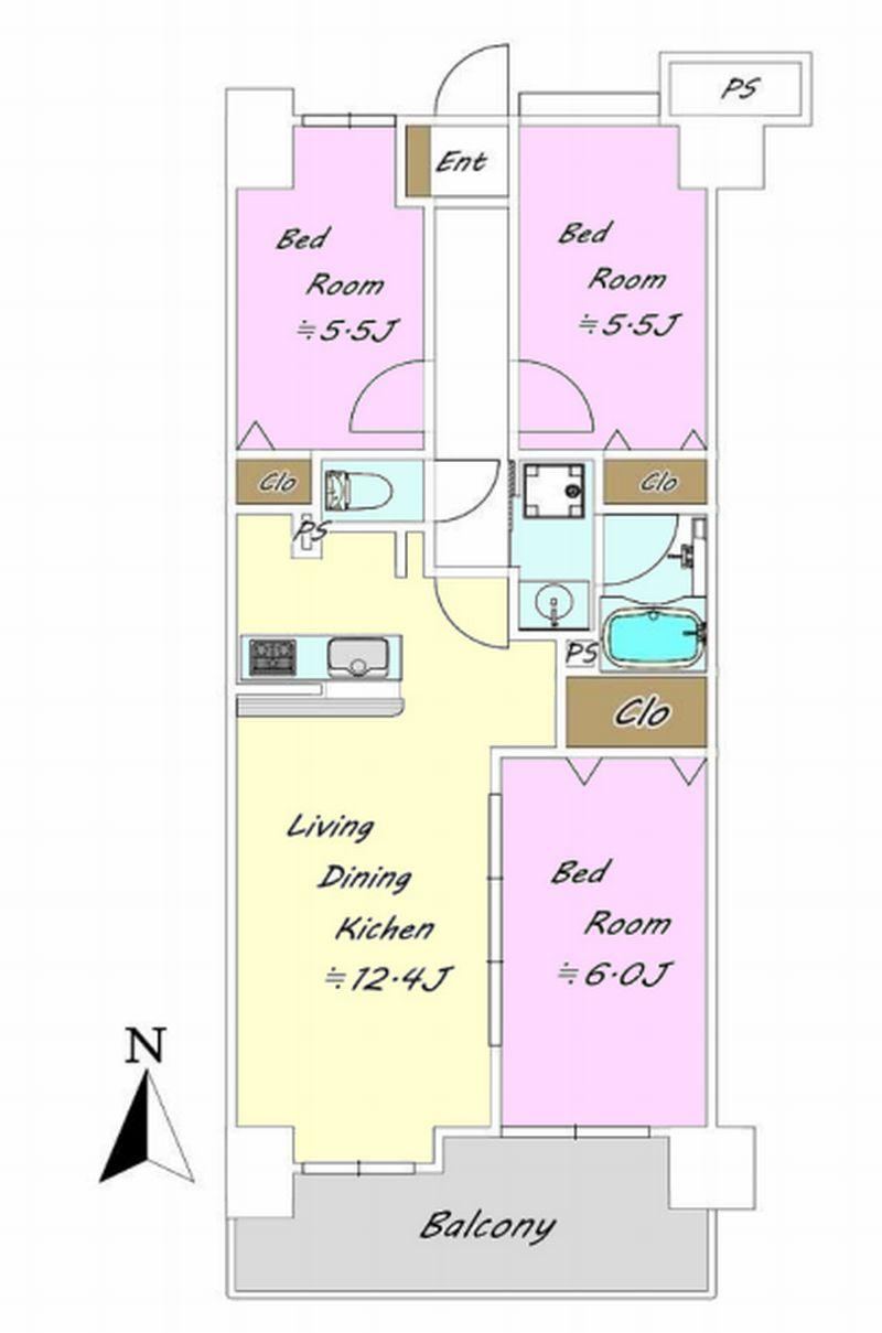 3LDK apartment in Yamato, Kanagawa - Photo 1