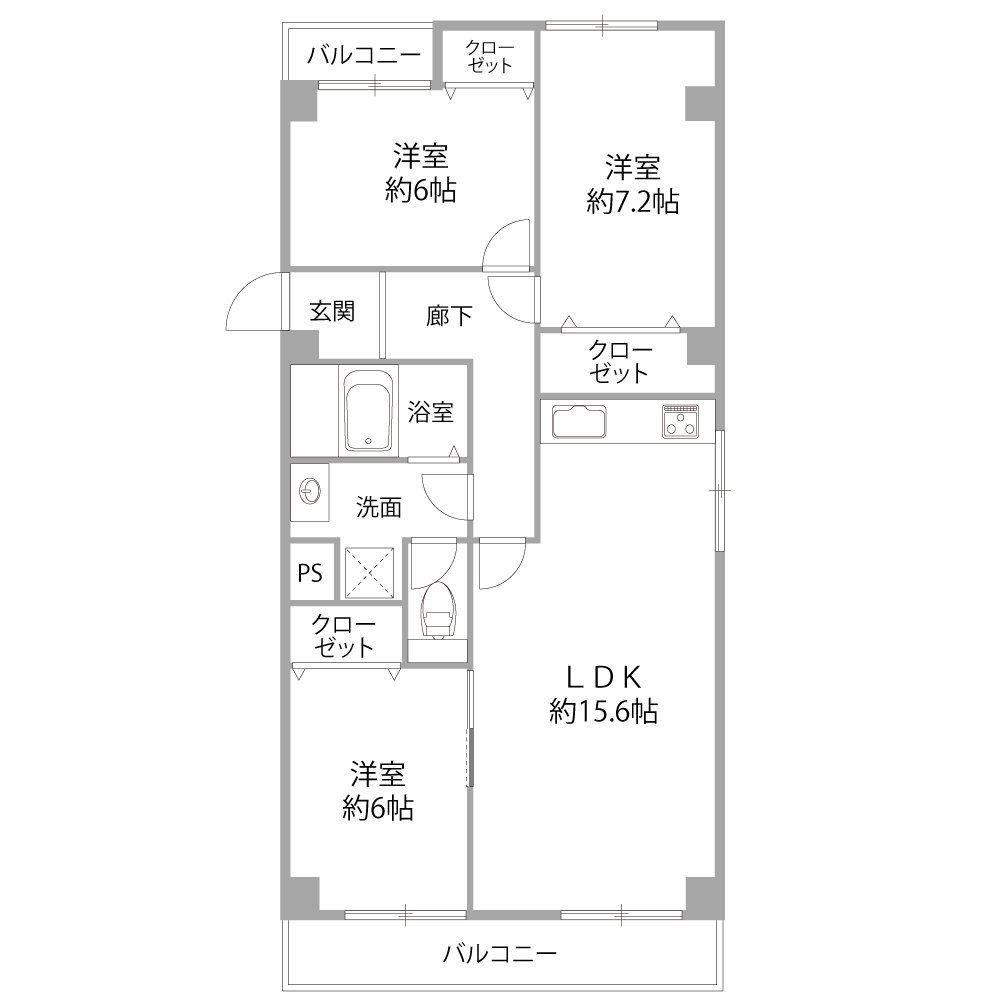 3LDK apartment in Chuo Ward, Fukuoka - Photo 1