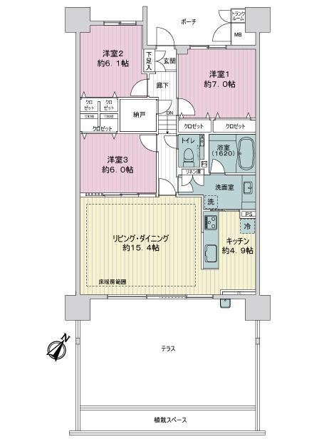 3LDK apartment in Mihama Ward, Chiba - Photo 1