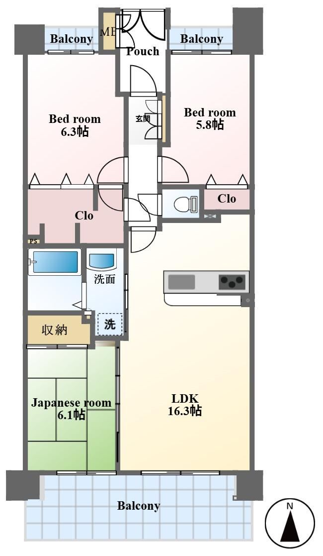 3LDK apartment in Tsurumi Ward, Yokohama, Kanagawa - Photo 1