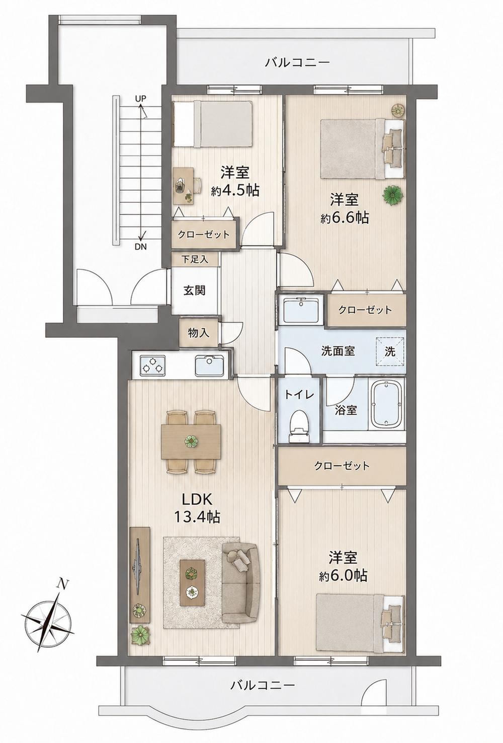 3LDK apartment in Nishinomiya, Hyogo - Photo 1