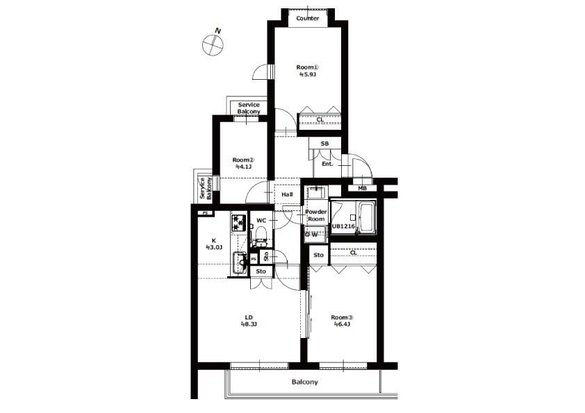3LDK apartment in Konan Ward, Yokohama, Kanagawa - Photo 1
