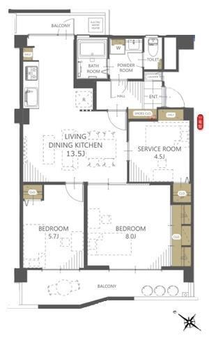 2LDK+S apartment in Kawagoe, Saitama - Photo 1