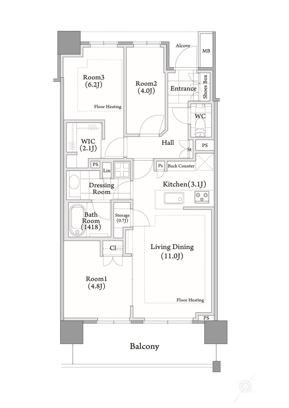 3LDK+S apartment in Koto Ward, Tokyo - Photo 1