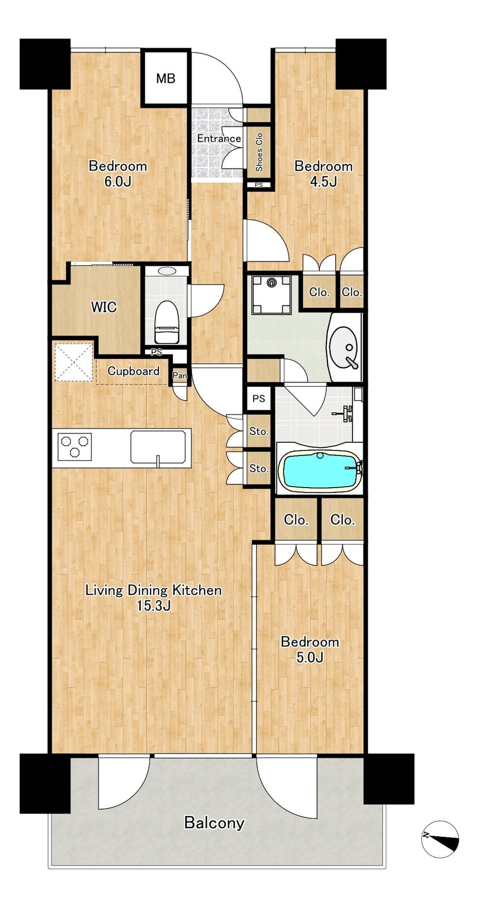 3LDK apartment in Shinjuku Ward, Tokyo - Photo 1