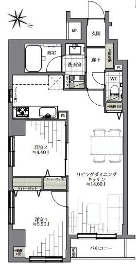 2LDK apartment in Chuo Ward, Tokyo - Photo 1