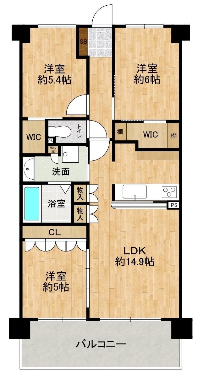 3LDK apartment in Higashi Ward, Sakai, Osaka - Photo 1