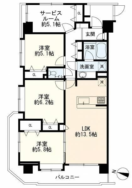 3LDK+S apartment in Tama Ward, Kawasaki, Kanagawa - Photo 1