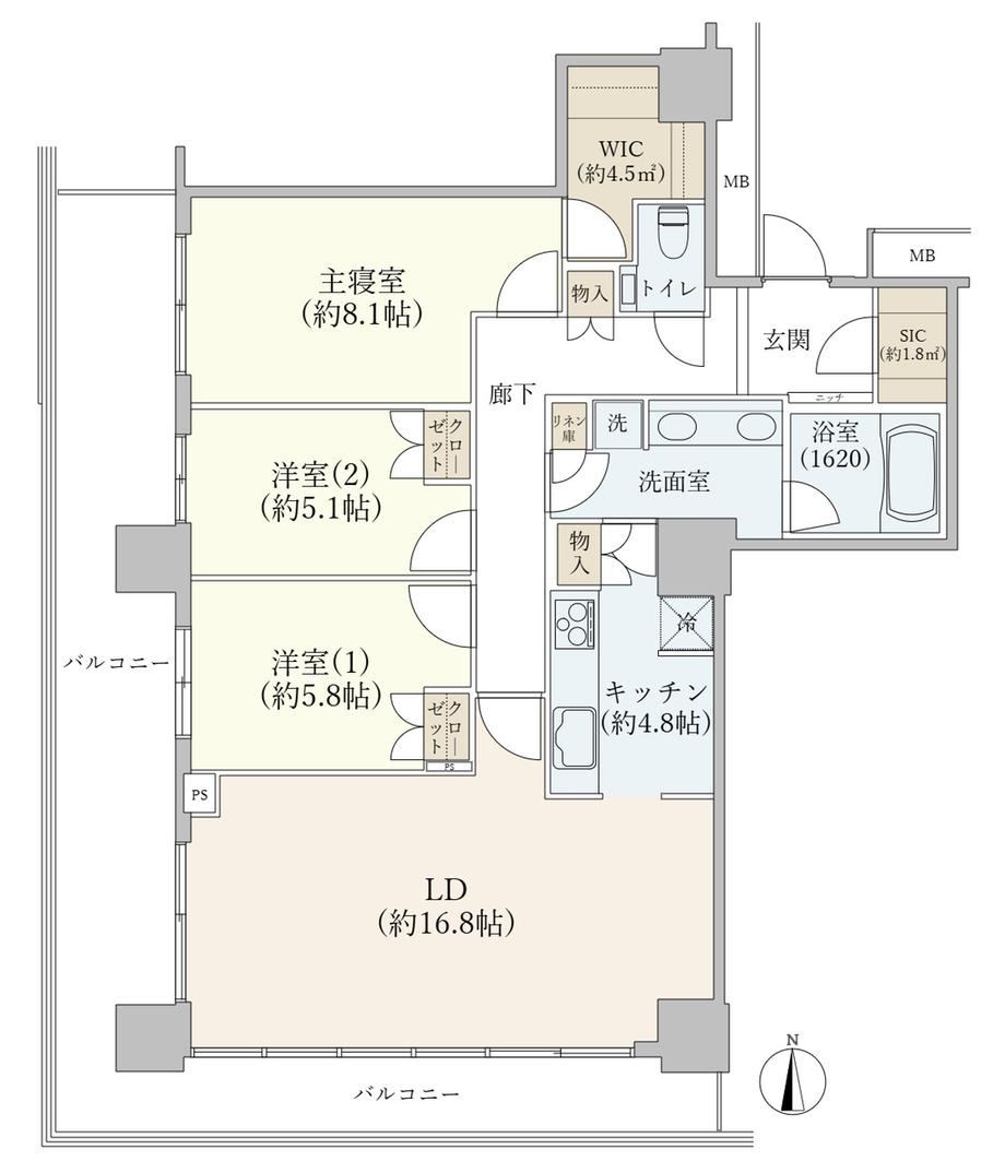 3LDK apartment in Ota Ward, Tokyo - Photo 1