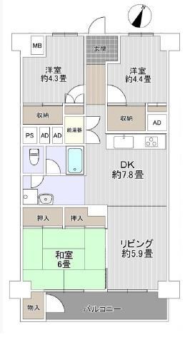 3LDK apartment in Ichikawa, Chiba - Photo 1