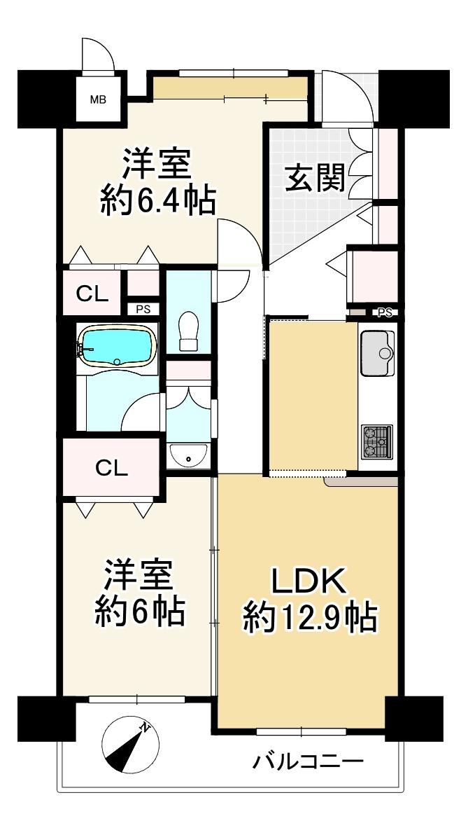 2LDK apartment in Sakai Ward, Sakai, Osaka - Photo 1