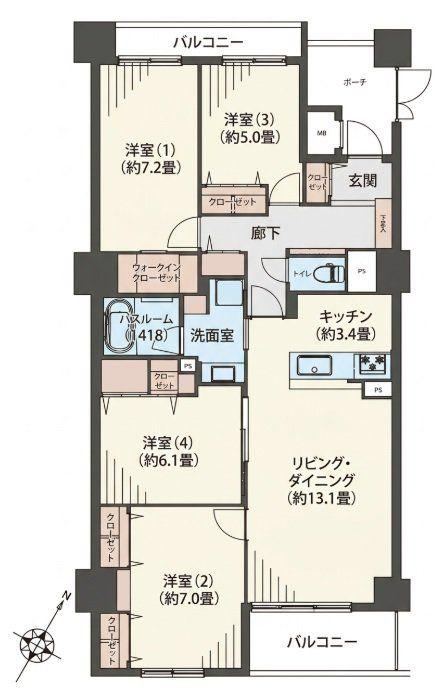4LDK apartment in Kohoku Ward, Yokohama, Kanagawa - Photo 1