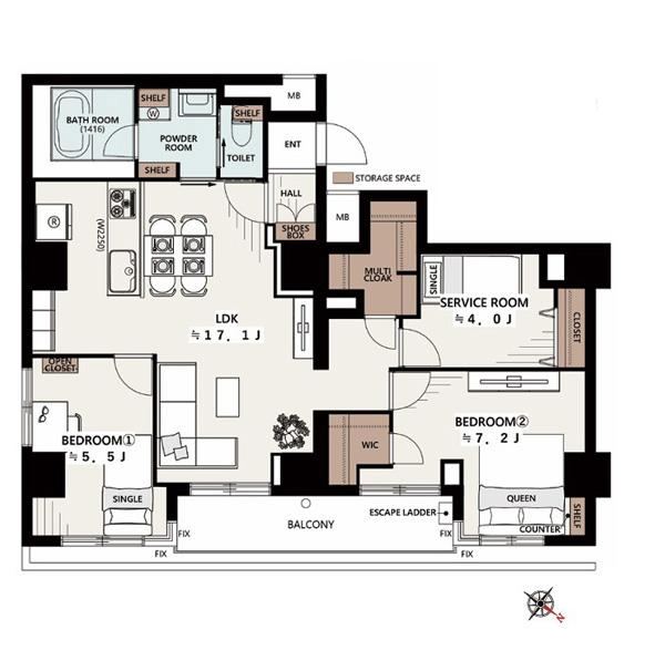 2LDK+S apartment in Arakawa Ward, Tokyo - Photo 1