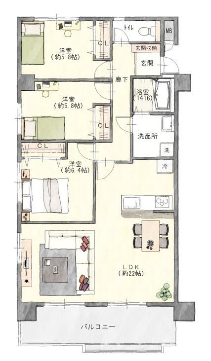 3LDK apartment in Ichinomiya, Aichi - Photo 1